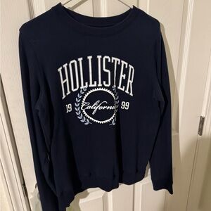 Hollister Dark Blue Crewneck with White Logo